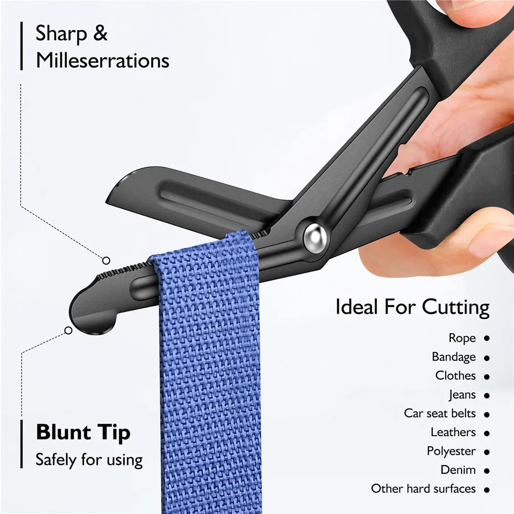 Heavy-duty trauma shears for medical use, EMT kits, and rescue tools
