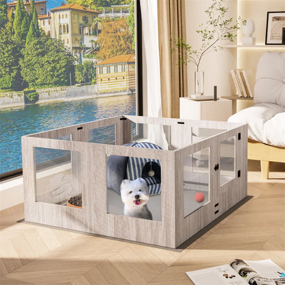 Heavy Duty Indoor Dog Playpen with Whelping Box for Puppies and Pets