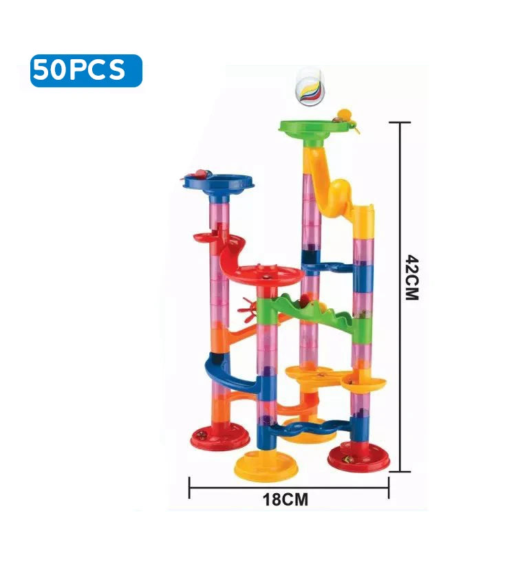 Marble Run Race Track Building Blocks Kids 3D Maze Ball Roll Toy