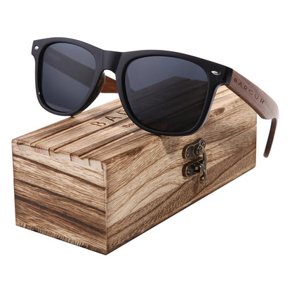 Polarized Black Walnut Wood Sunglasses for Men, UV400 Protection