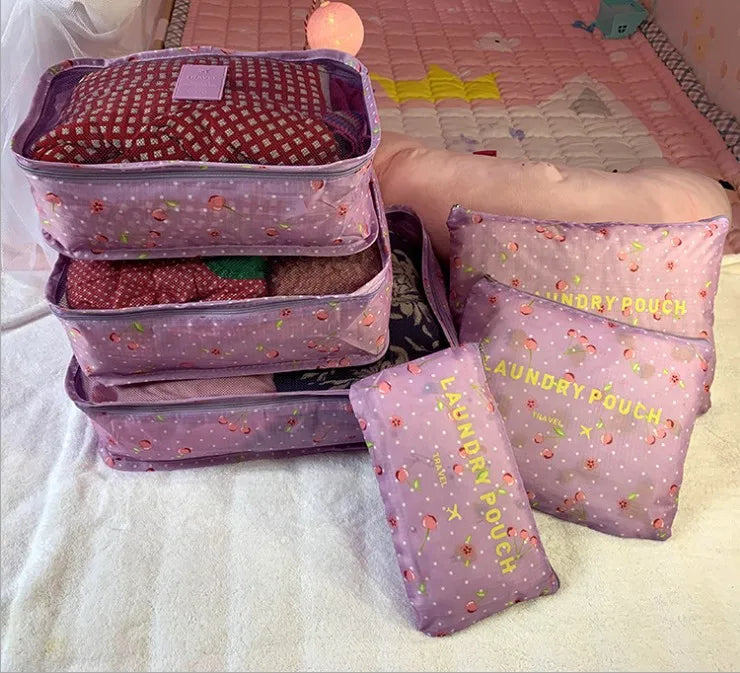 8-piece Set Luggage Divider Bag Travel Storage Clothes Underwear Shoes Organizer Packing Cube Bag