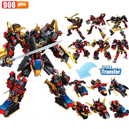 Qman 6-in-1 Mecha Warrior Building Blocks Set for Kids
