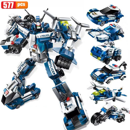 Qman 6-in-1 Mecha Warrior Building Blocks Set for Kids