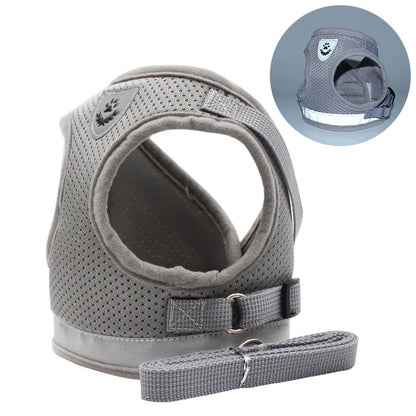 Breathable Escape-Proof Cat Harness and Leash - Adjustable Reflective Vest for Kittens and Puppies