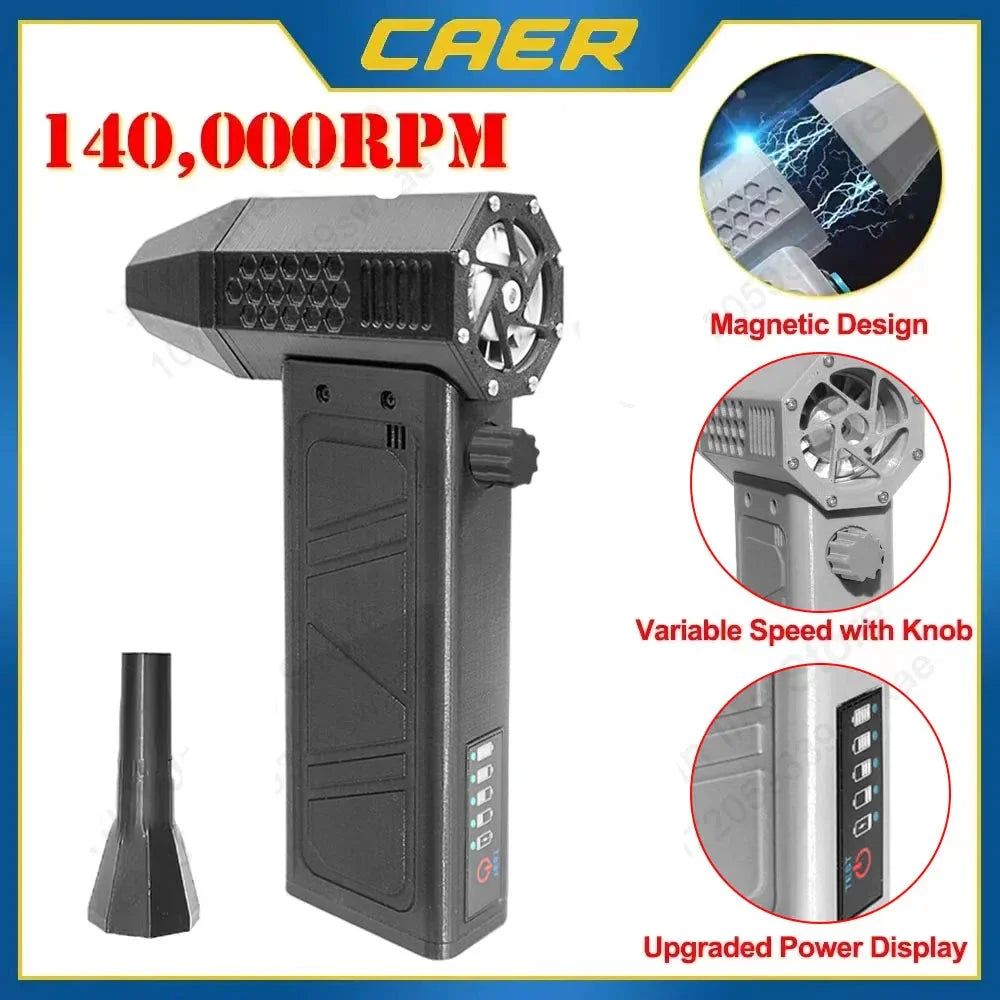 High speed electric air blower for cleaning electronics and home use