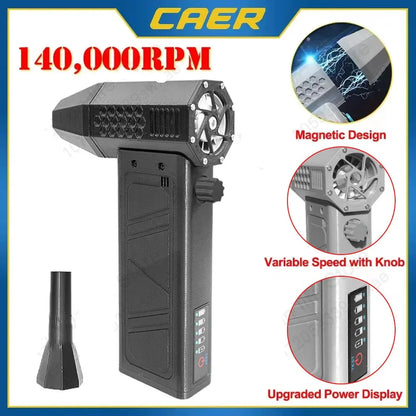 High speed electric air blower for cleaning electronics and home use