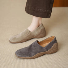 Square Toe Wedge Retro Shoes