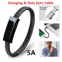 Bracelet USB charging Cable Data Charging Cord For iPhone Android and Type-C