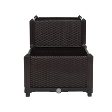 Injection molded planter box for outdoor garden use with durable design