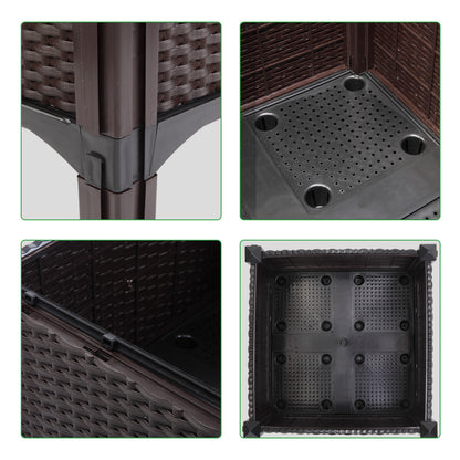 Injection molded planter box for outdoor garden use with durable design