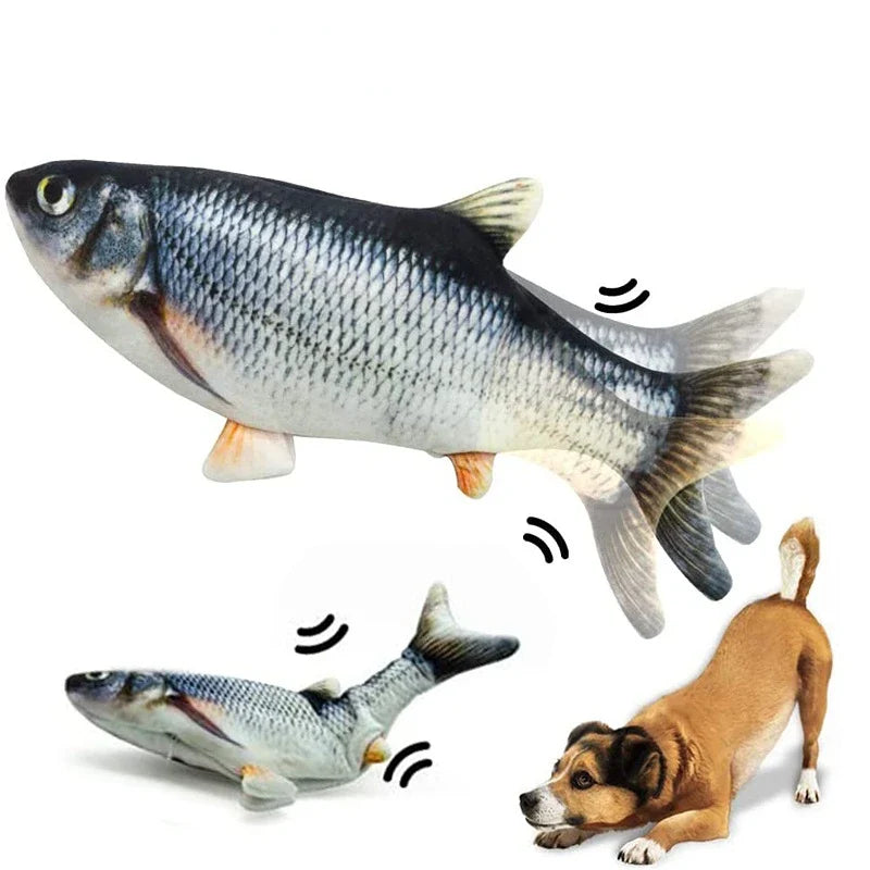 Interactive electric fish toy for cats with realistic flopping motion
