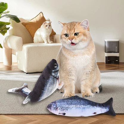 Interactive electric fish toy for cats with realistic flopping motion