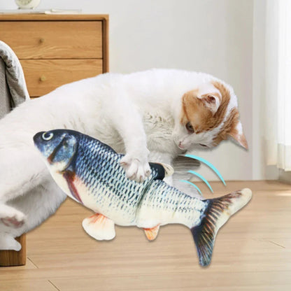 Interactive electric fish toy for cats with realistic flopping motion