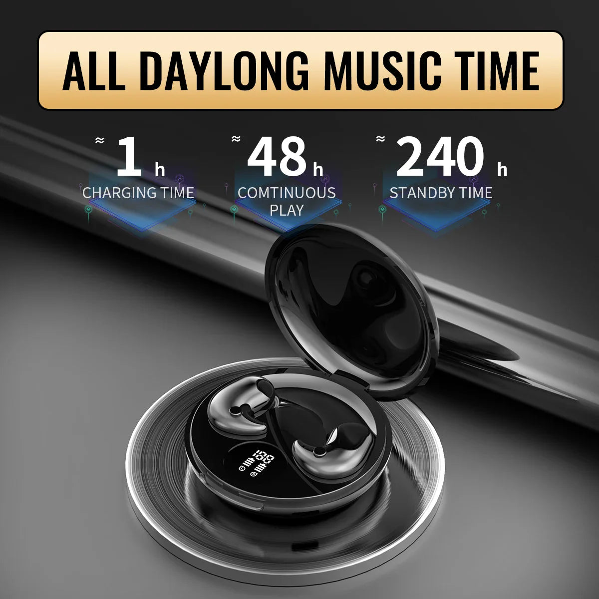 Invisible wireless earbuds with sleek, discreet design and Bluetooth connectivity


