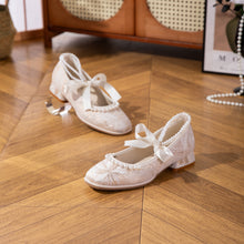 Ivory Pearl Bow Mary Jane Heels