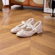 Ivory Pearl Bow Mary Jane Heels