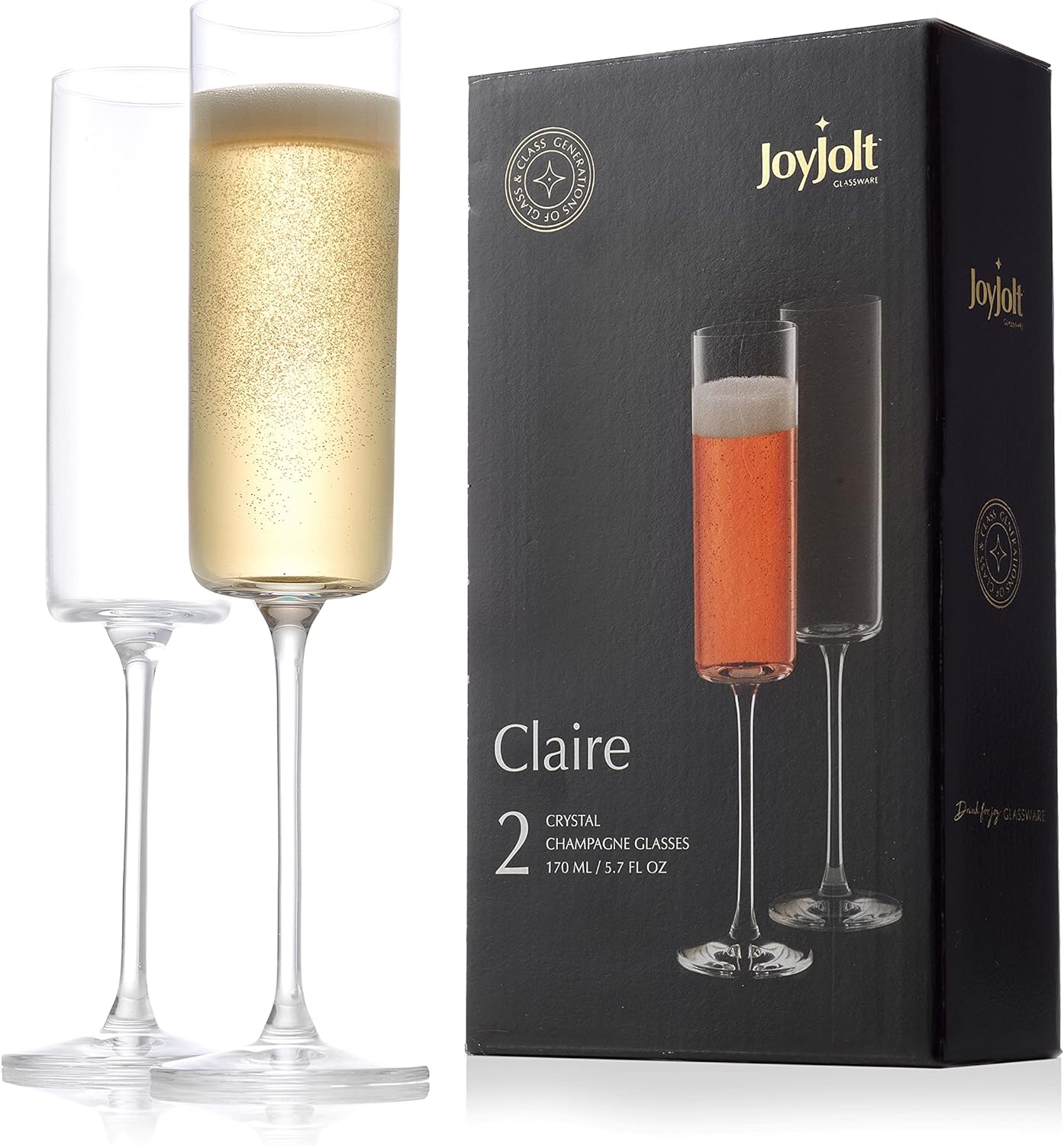 JoyJolt Champagne Flutes