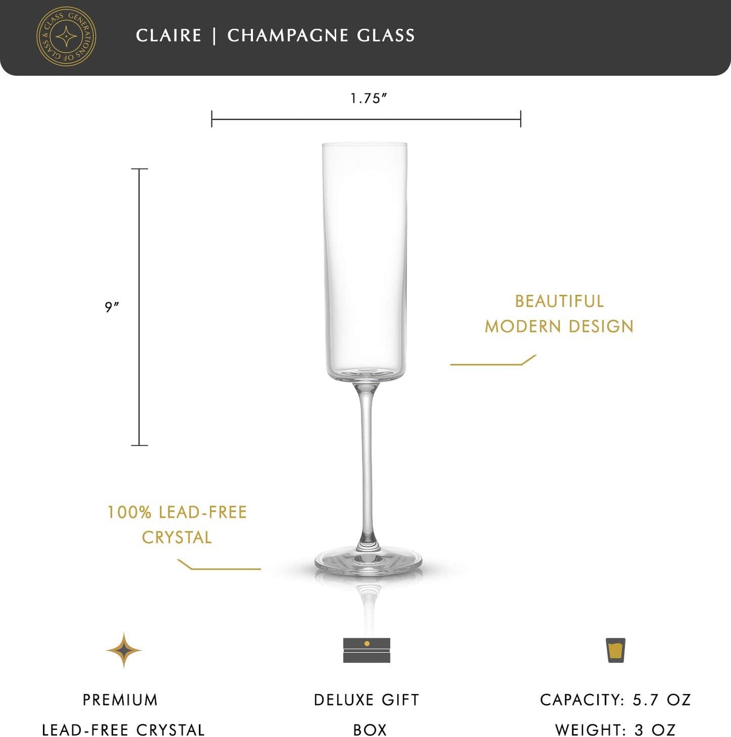 JoyJolt Champagne Flutes 