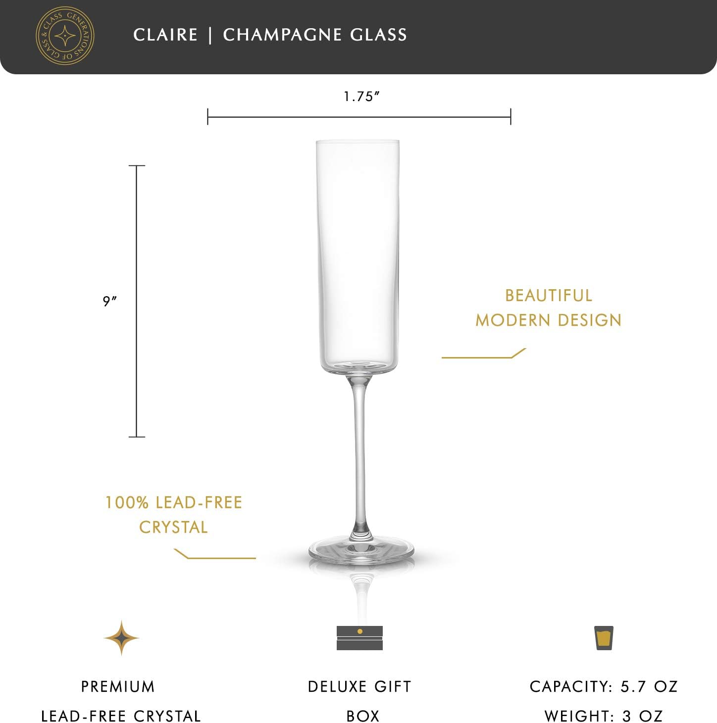 JoyJolt Champagne Flutes 