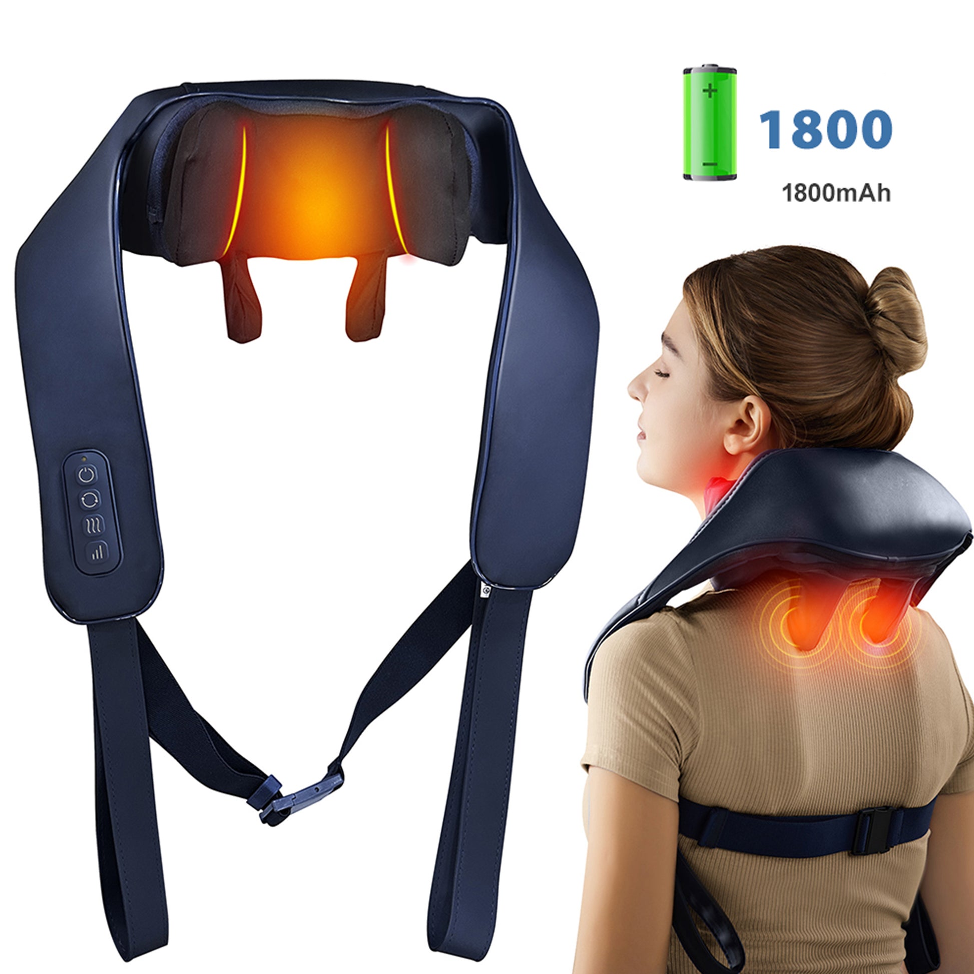 Kneading shoulder massager heat