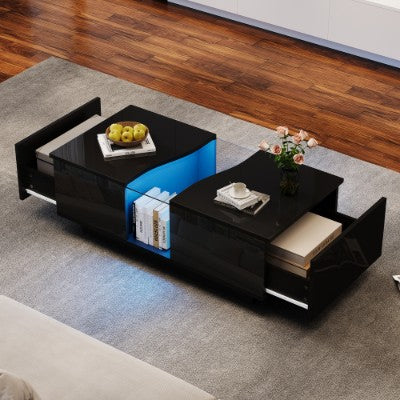 LED storage coffee table