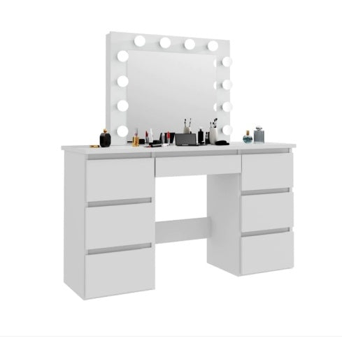 White vanity table mirror
