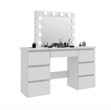 White vanity table mirror
