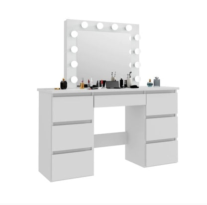 White vanity table mirror
