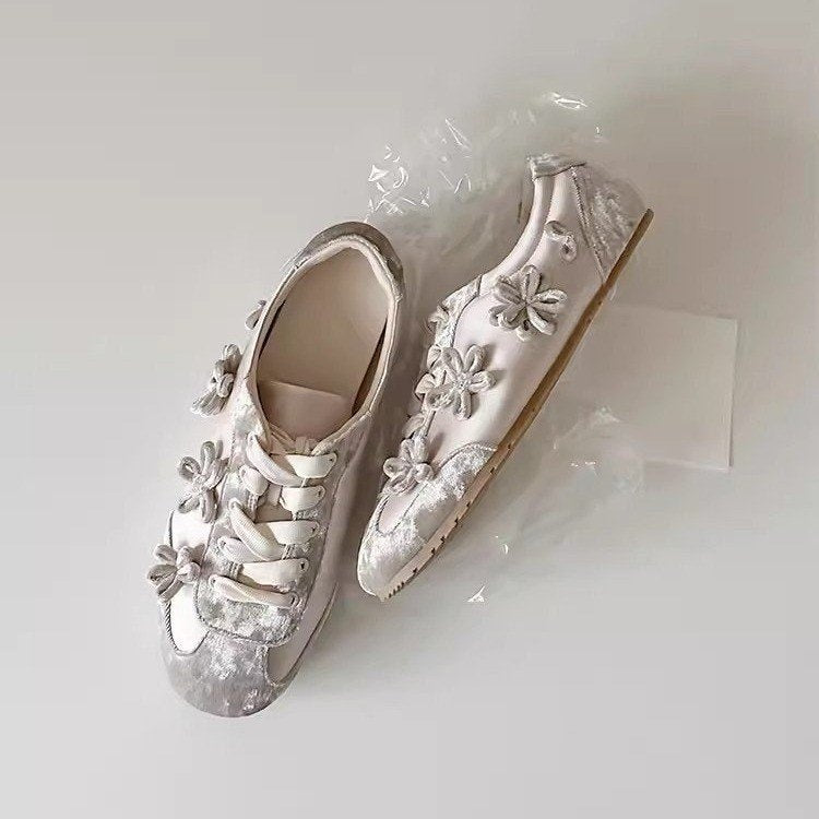 French Velvet Flat Sneakers
