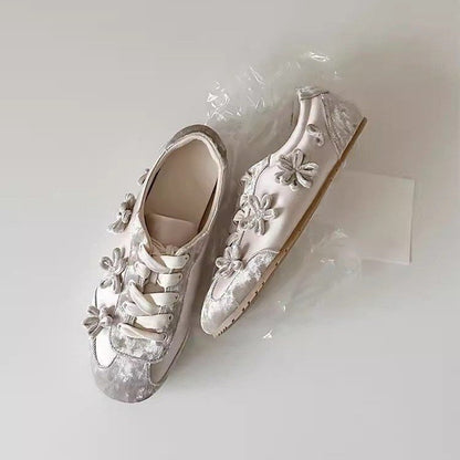 French Velvet Flat Sneakers