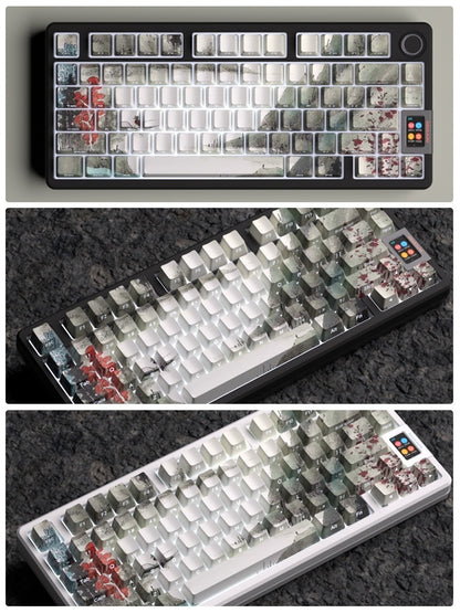 Gradient ink-wash keycaps set