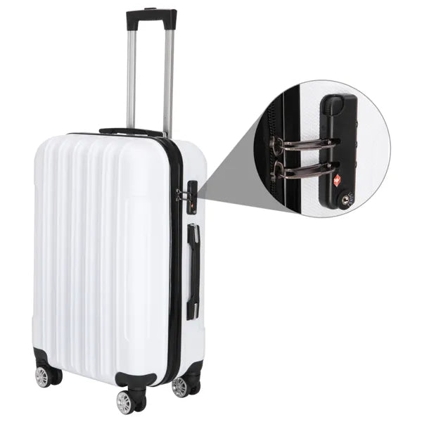 White Travel Suitcase Set
