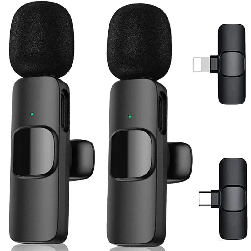Lavalier wireless microphone with clip-on design for phone and video use