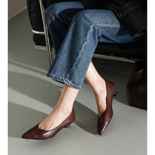 Leather Kitten Heel Dress Pumps