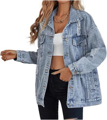 LifeShe Oversized Denim Jacket