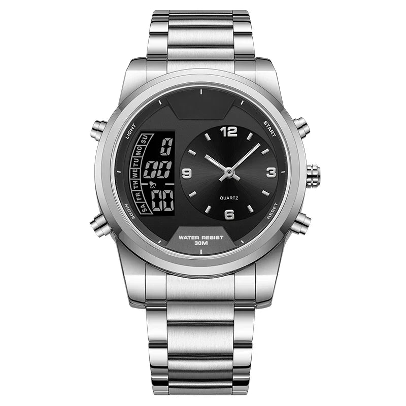 Luxury gold black men's watch with elegant strap and analog dial for men
