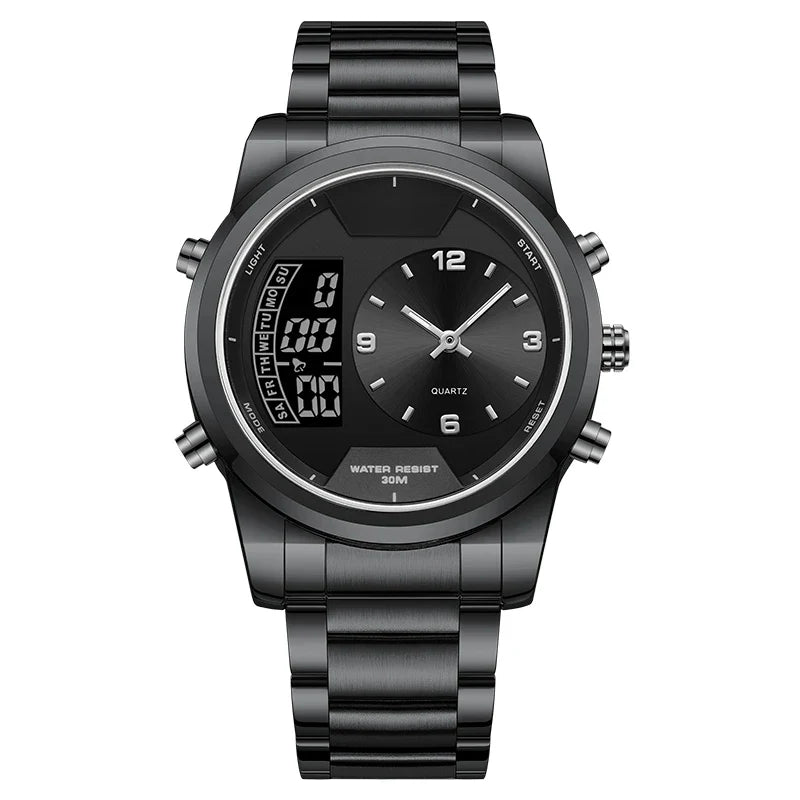 Luxury gold black men's watch with elegant strap and analog dial for men