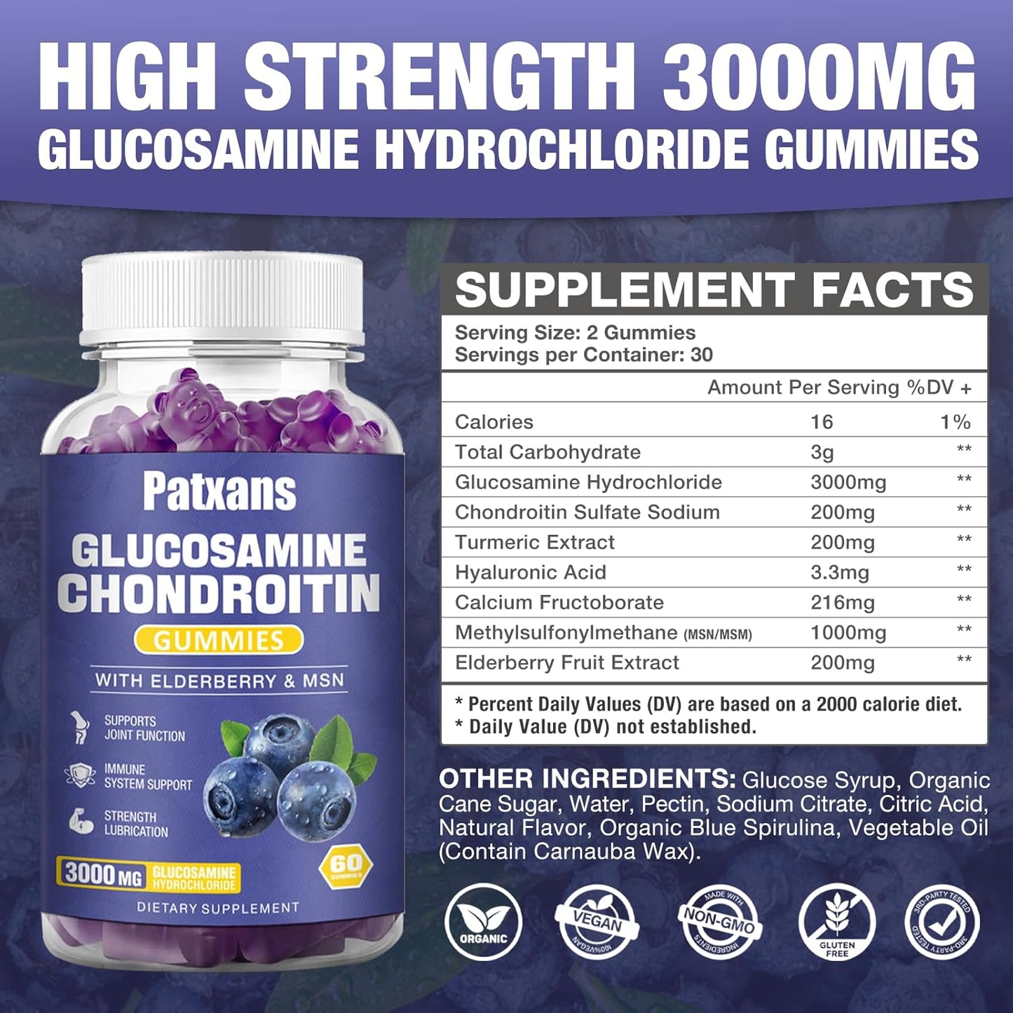 MSM Elderberry Natural Joint Support Supplement