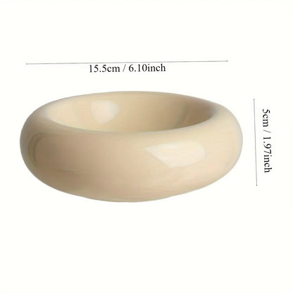 Ceramic Donut Cat Bowl – Non-Slip & Anti-Fall Design