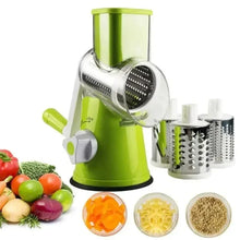 Manual vegetable cutter and shredder with hand crank for kitchen use