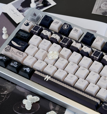 Gothic black white keycaps
