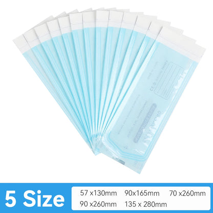 Medical-grade self sealing sterilization pouches for dental and tattoo tools