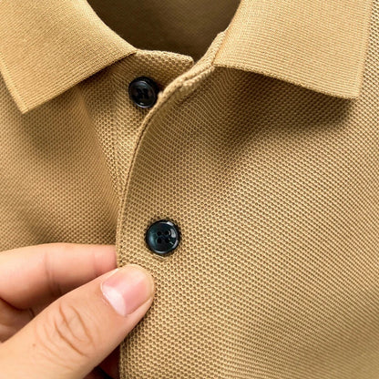 Men's Casual Polo Shirt Breathable Short Sleeve Lapel Tee for Summer
