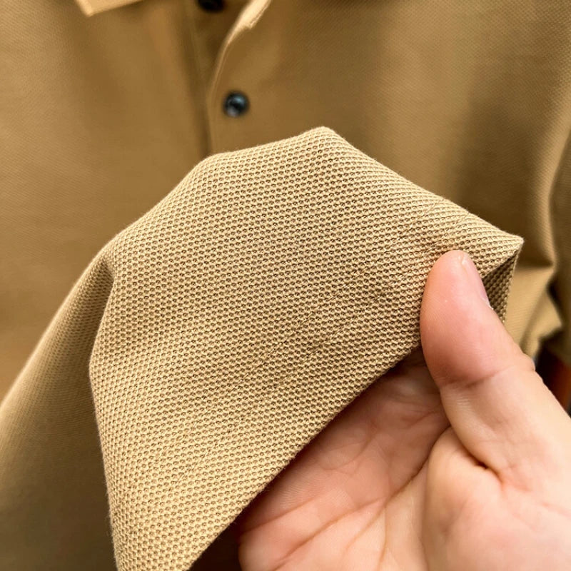 Men's Casual Polo Shirt - Breathable Short Sleeve Lapel Tee