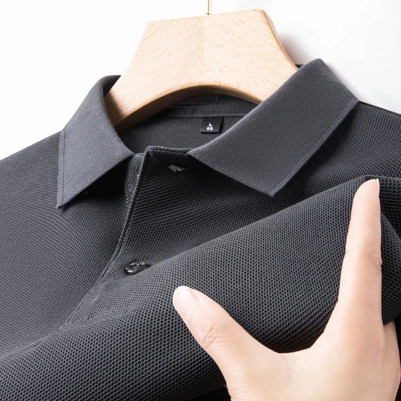 Men's Casual Polo Shirt - Breathable Short Sleeve Lapel Tee