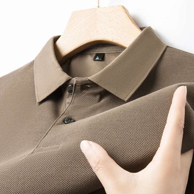 Men's Casual Polo Shirt - Breathable Short Sleeve Lapel Tee