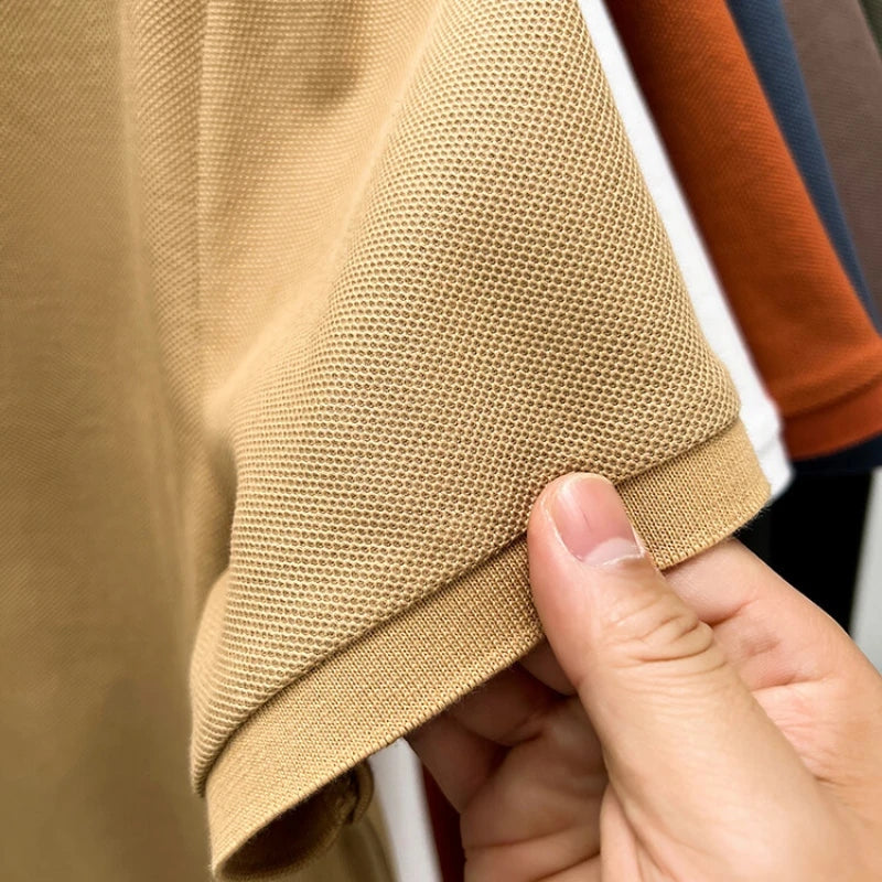 Men's Casual Polo Shirt - Breathable Short Sleeve Lapel Tee