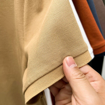 Men's Casual Polo Shirt - Breathable Short Sleeve Lapel Tee