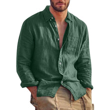 Men's Casual Linen Shirt – Long Sleeve Button-Down Relaxed Fit