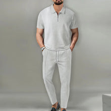 Men's Casual Polo Shirt and Breathable Pant Set for summer fashion comfort